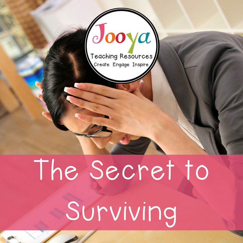 The Secret to Surviving this Time of Year Stress Free blog post from Jooya Teaching Resources.
